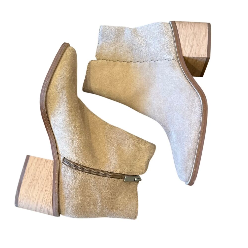 SPLENDID Tan Suede Avery Ankle Zip Up Boot Bootie Shoes Women 7 M